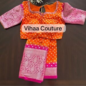 Orange and Pink Women's Dress